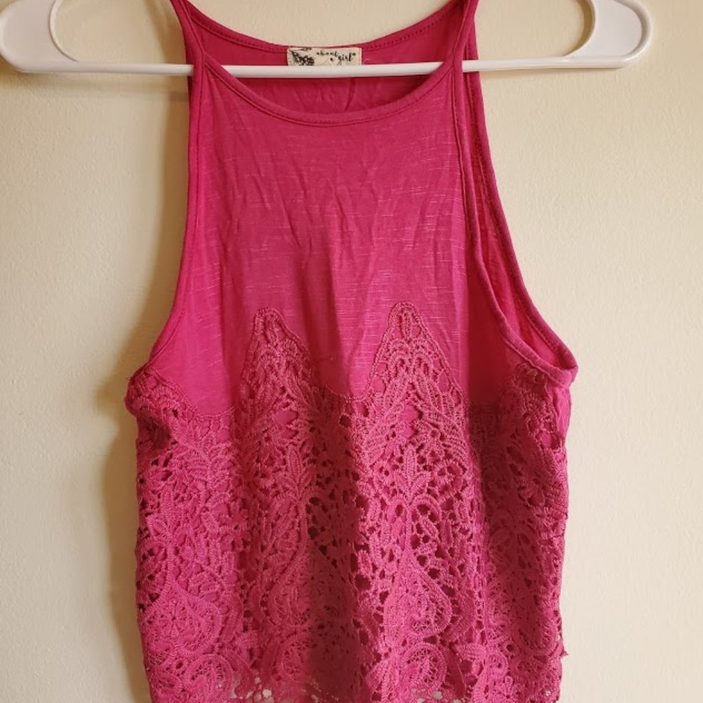 Pink Lacey tank top
